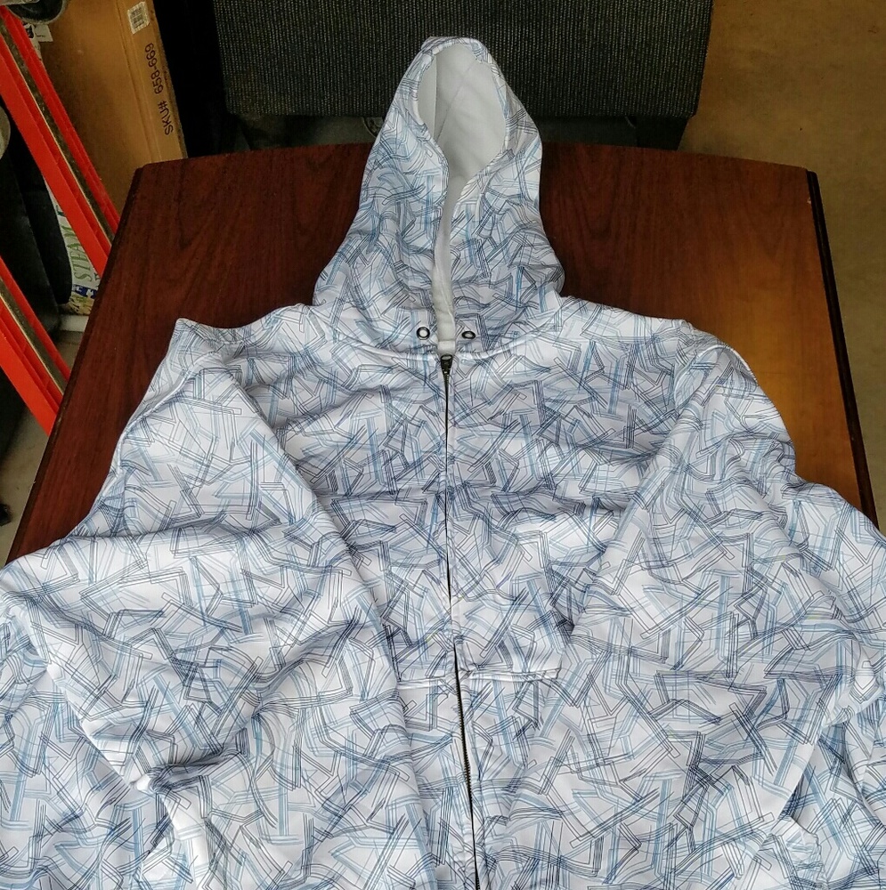 White and blue jacket